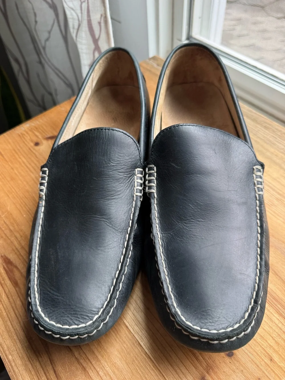 Polo Ralph Lauren Woodley Mens Driving Loafer Shoes Leather Size 15 D Black